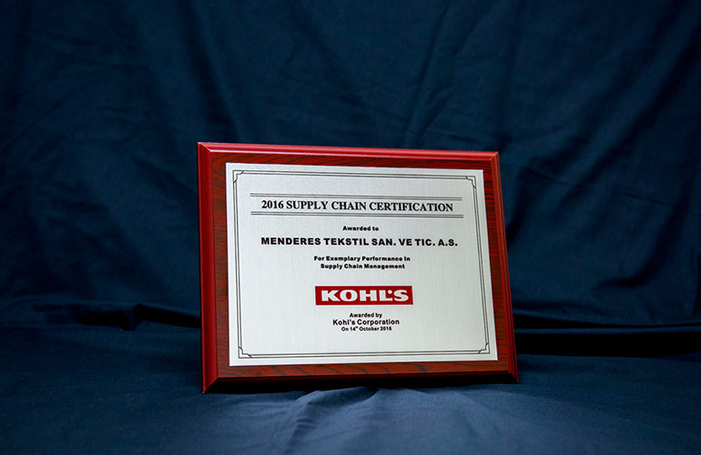 Menderes Tekstil Kohl's Corporation Tarafından Ödüllendirildi.